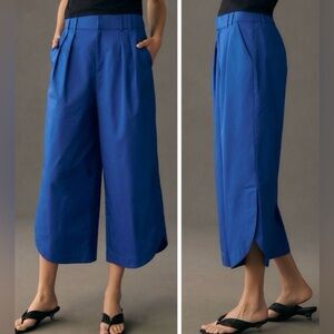 Anthropologie X Mare Mare NWT cobalt blue round hem wide leg pants sz M